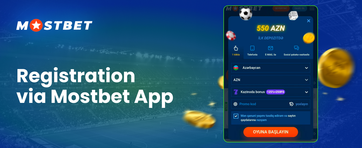 Full instructions on registration in the Mostbet application